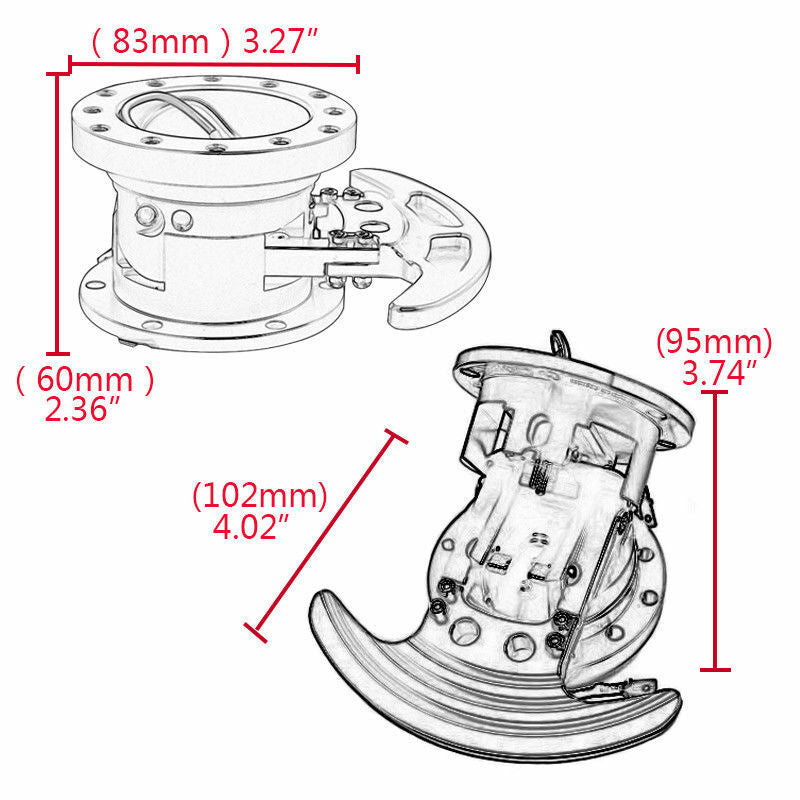 2.4 Extend Aluminum Red Steering Wheel Quick Flip Tilt Up Kit for Honda for Acura