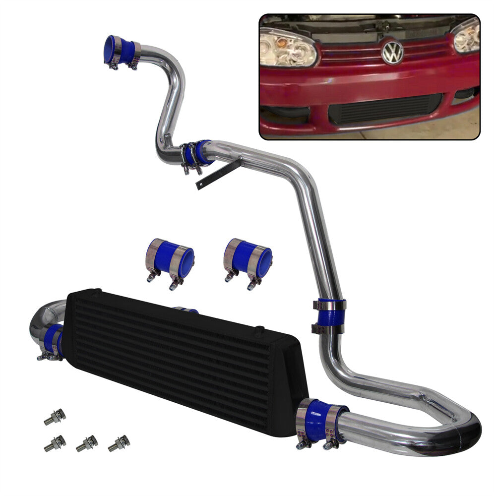 Front Mount Intercooler + Piping Kit Fits 98-05 for VW for JETTA for Golf GTI 1.8T Blue