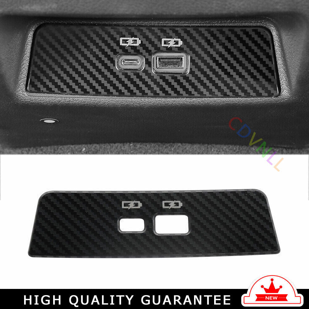 Rear USB Socket Switch Cover Trim for Nissan Altima 2019-2022 Steel Carbon Fiber