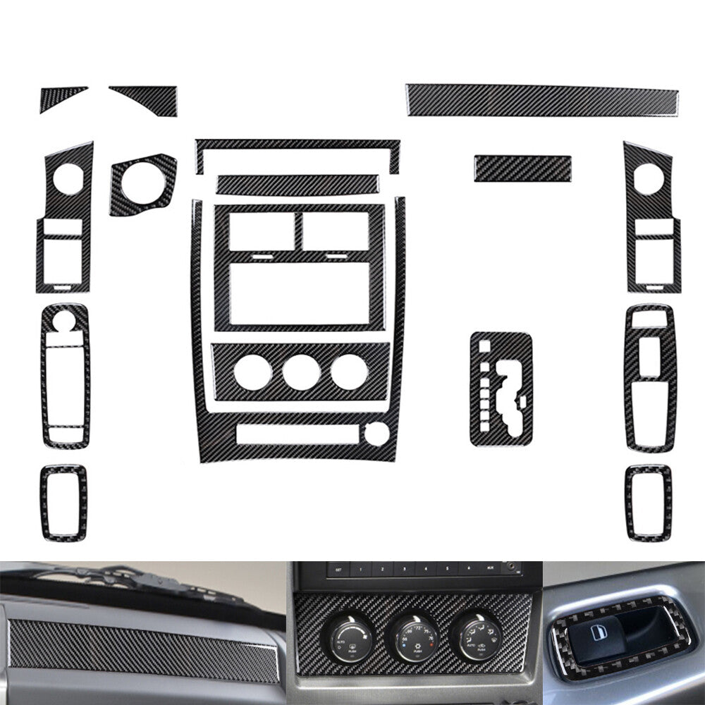 19Pcs Carbon Fiber Full Interior Set Kit Cover Trim for Jeep Liberty 2008-2012