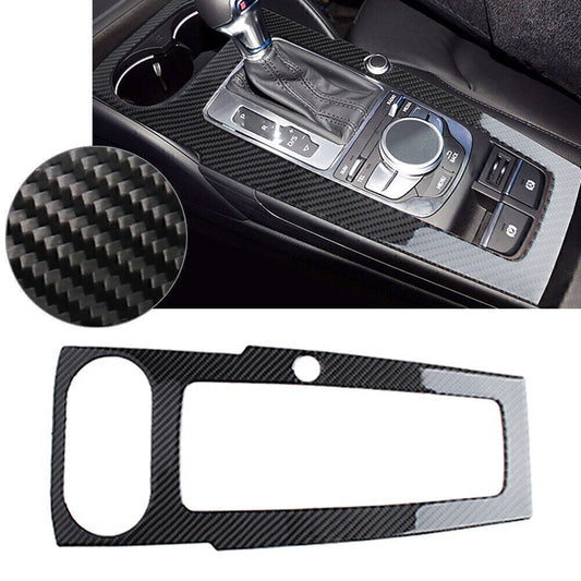 Carbon Fiber Center Console Gear Shift Panel Frame Cover Fit for Audi A3 2014-2019