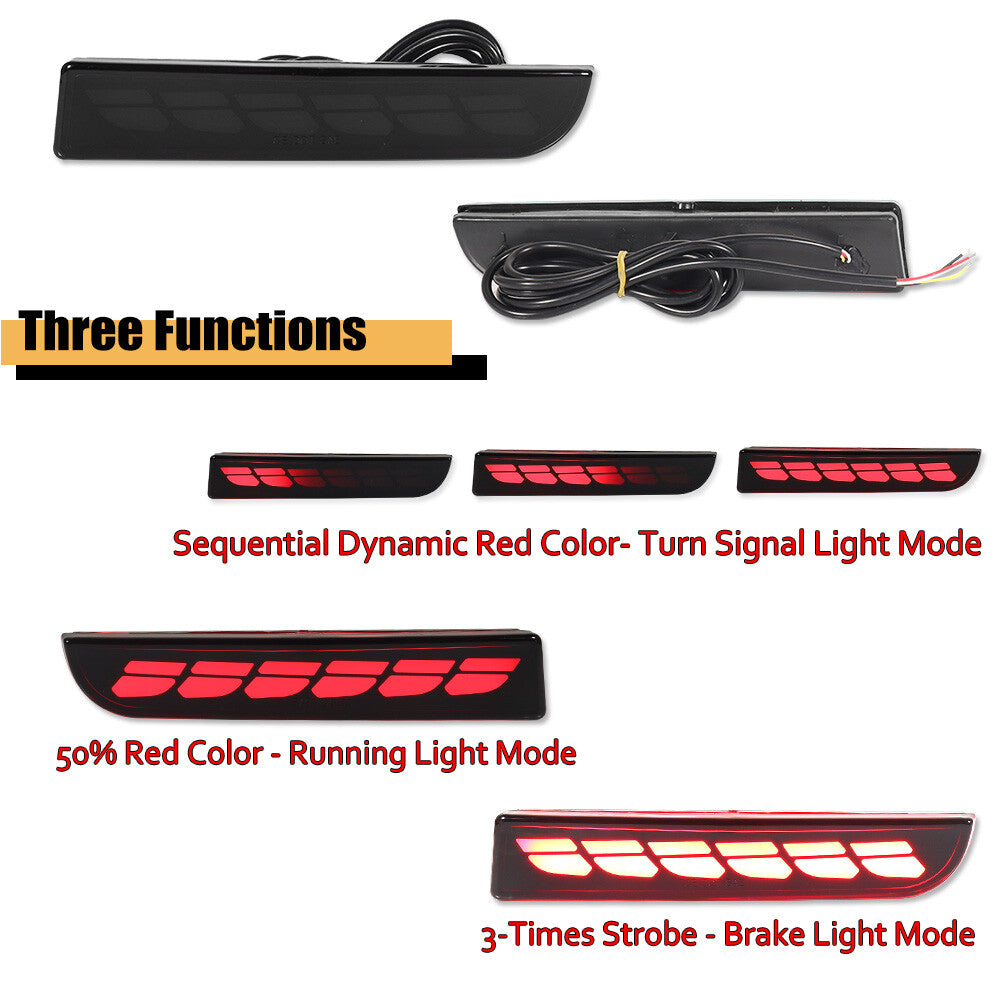 A pair of LED rear bumper reflectors for Mitsubishi Lancer Evo X Outlander