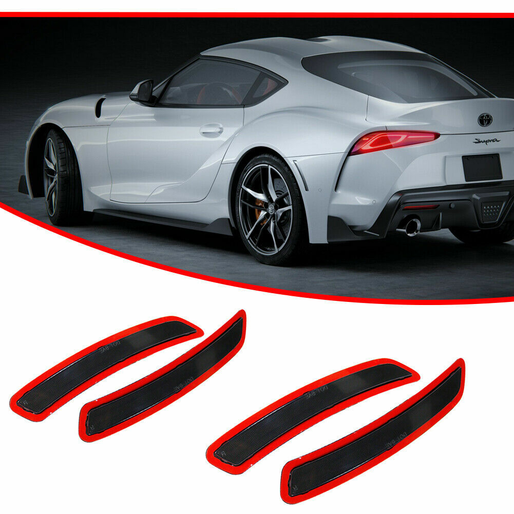 Black Lens Front Rear Side Marker Reflector 2 Pair For 2020-22 for Toyota GR Supra