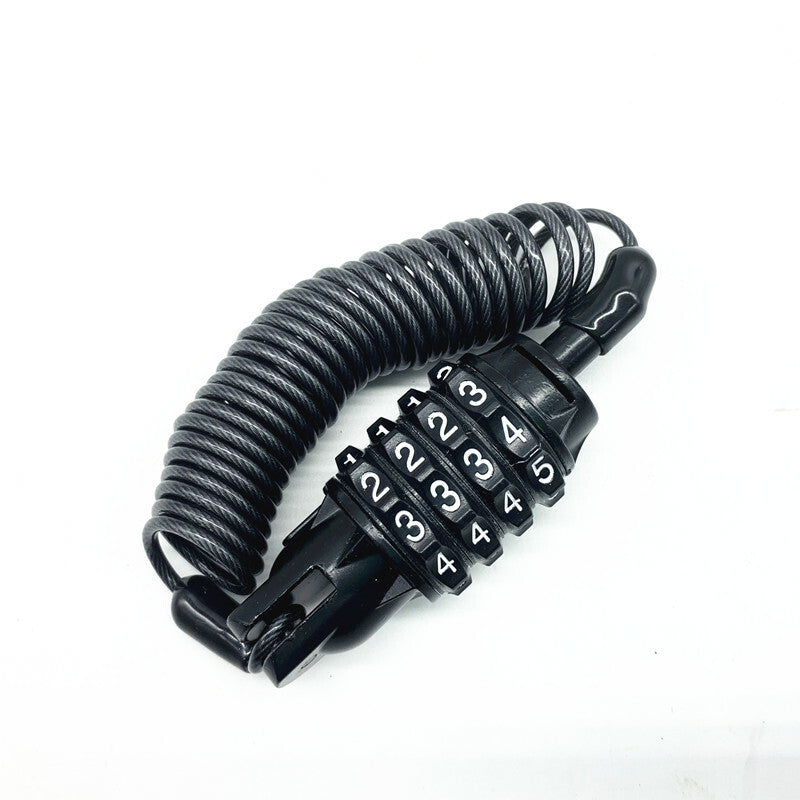 Black for Mini Anti-theft Motorcycle Helmet 4 Digit Password Alloy 1.5M Cable Lock