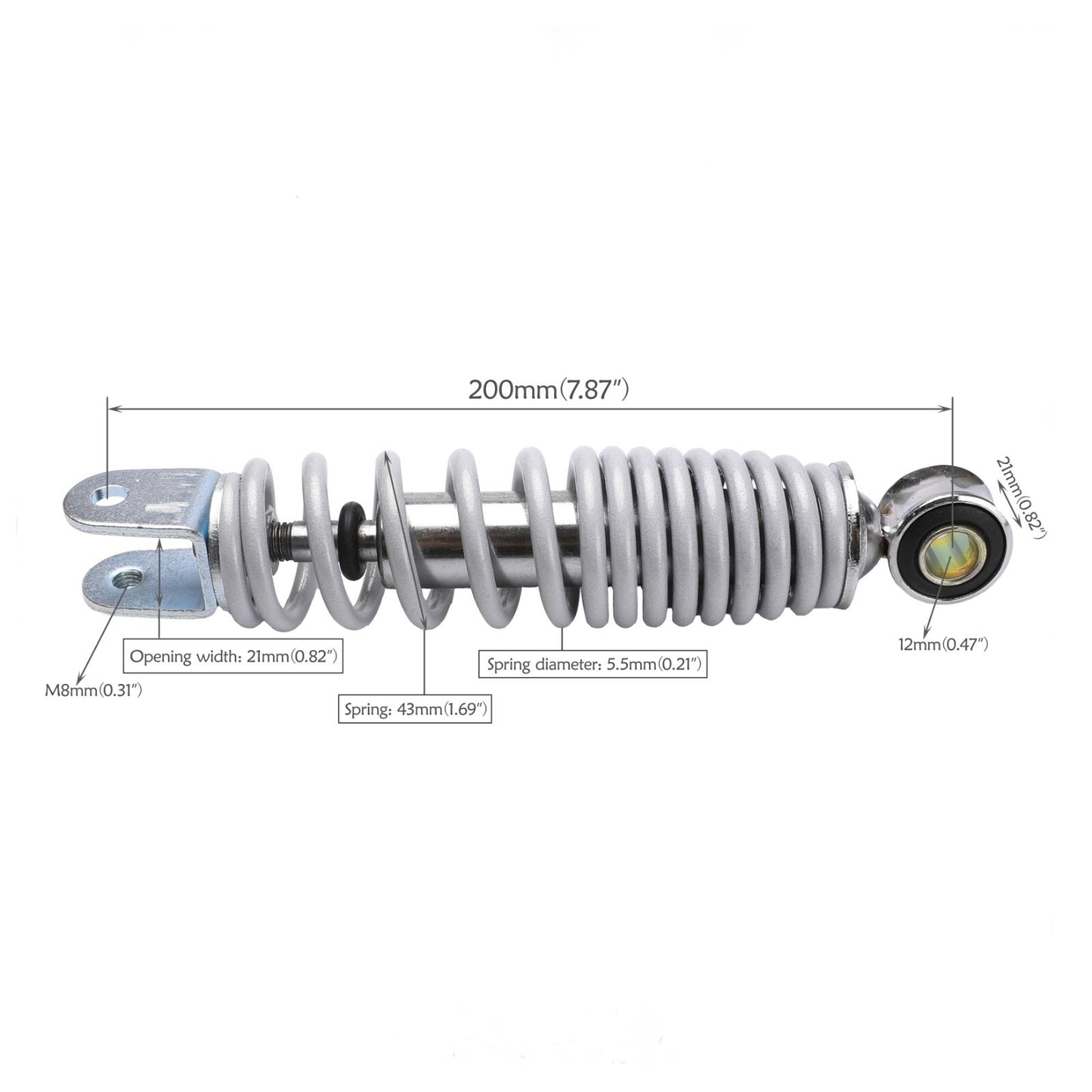 2-piece four-piece off-road bicycle/mobile scooter with 200mm rear suspension shock absorber