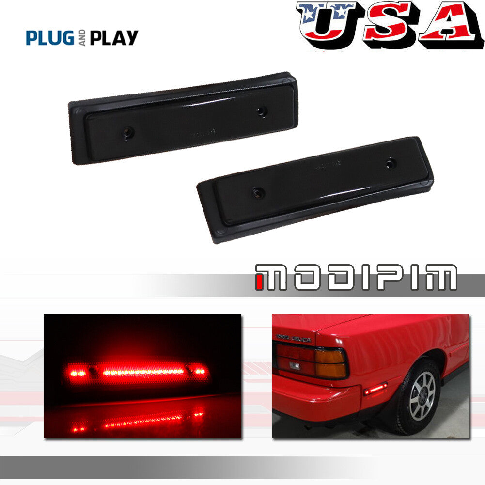 Suitable for 86-89 for Toyota Celica GT GT GTS Smoked LED Rear Bumper Red LED Side Marker Lights