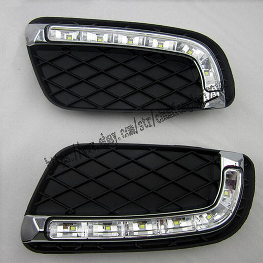 for Benz for Smart Fortwo 2008-2011 2pcs LED DRL Daytime Running Fog Light Lamp