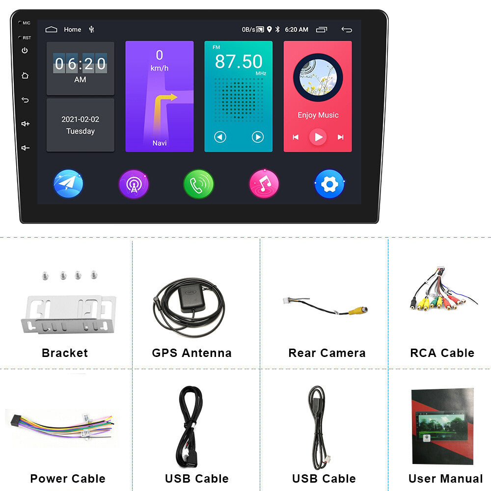9-inch car stereo GPS navigation with Wifi, BT, RDS, and 1+32GB for BMW E46 (1998-2006) - Android 13.