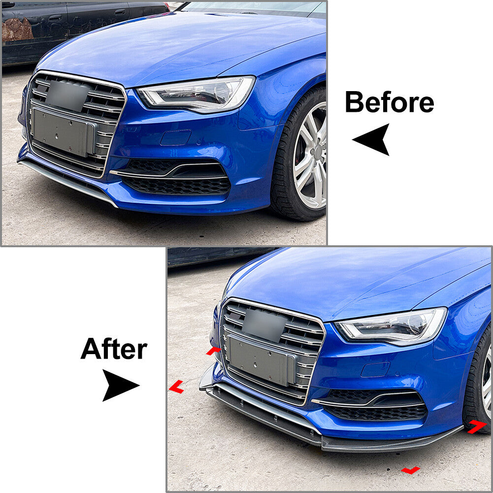 Front Bumper Spoiler Lip for Audi A3 S3 8V Pre-Facelift 2013-2016