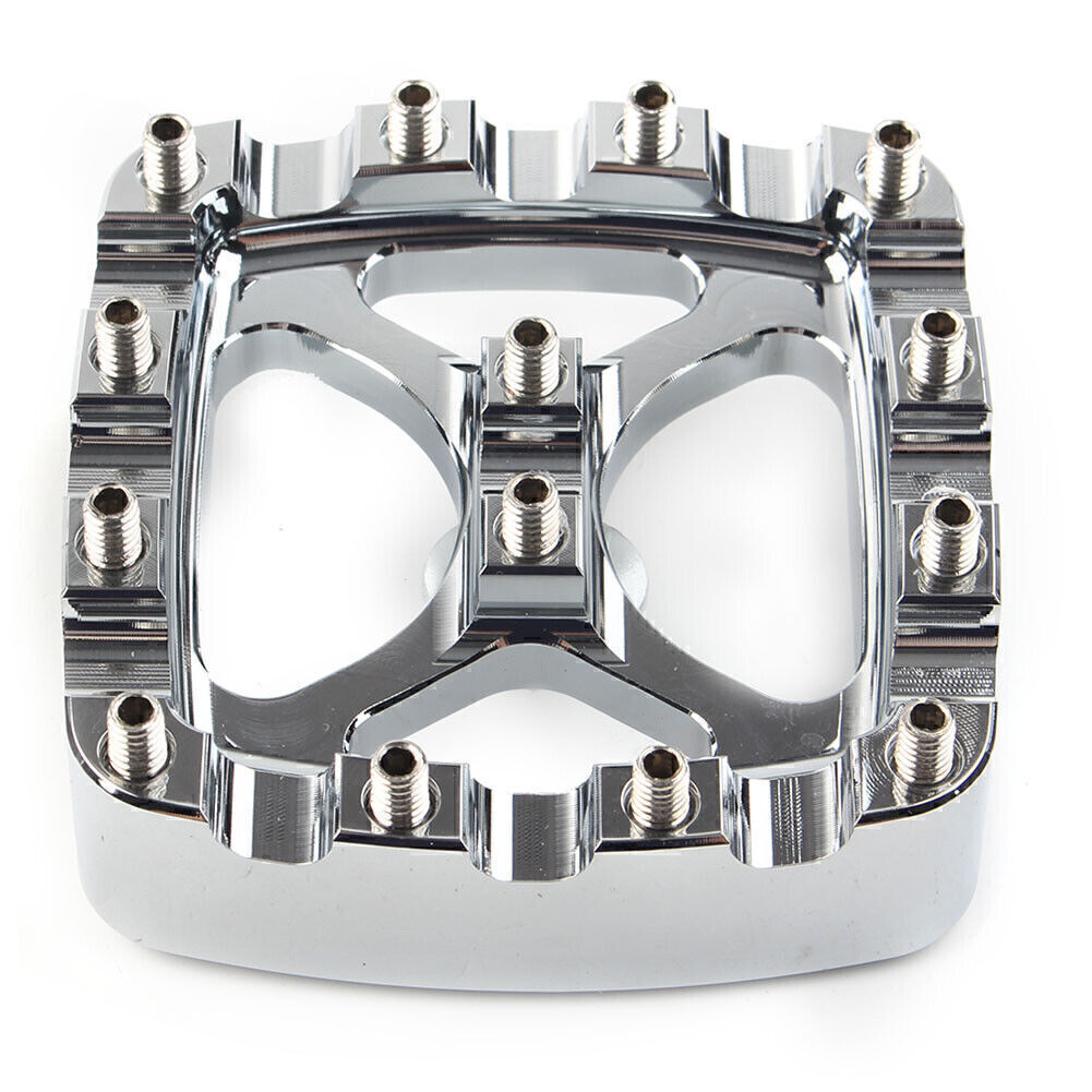 for Harley Softail Dyna Sportster Iron 883 MX Style Brake Pedal Pad Cover Chrome