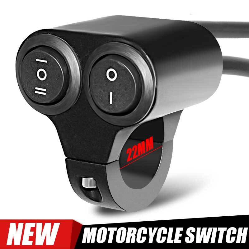 Motorcycle Handlebar Dual Button Switch On Off Fog Spot Light Headlight ATV 7/8