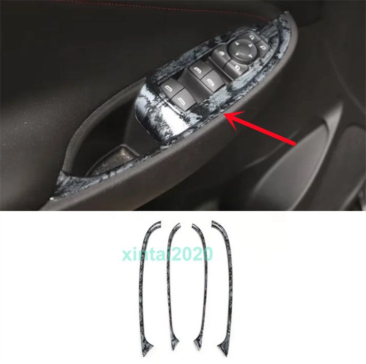 4X Black Wood Grain Window Switch Cover Trim Strip For 2016-24 for Chevrolet Malibu