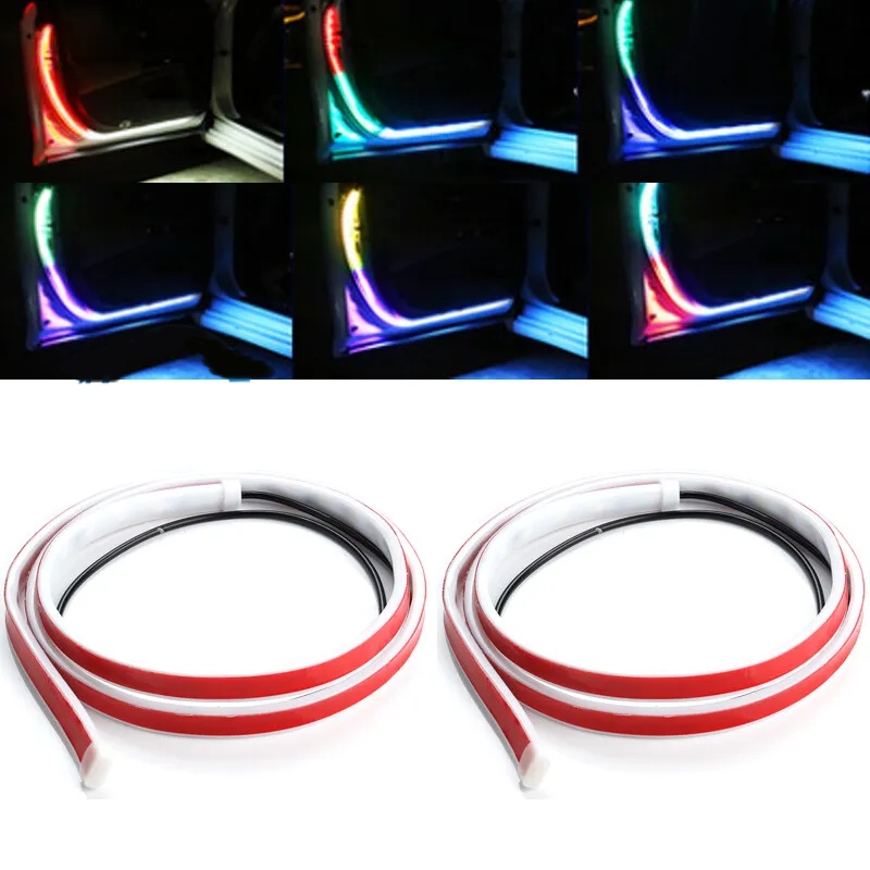 RGB Car Door LED Open Warning Strip Light Flashing Welcome Collision Lamp