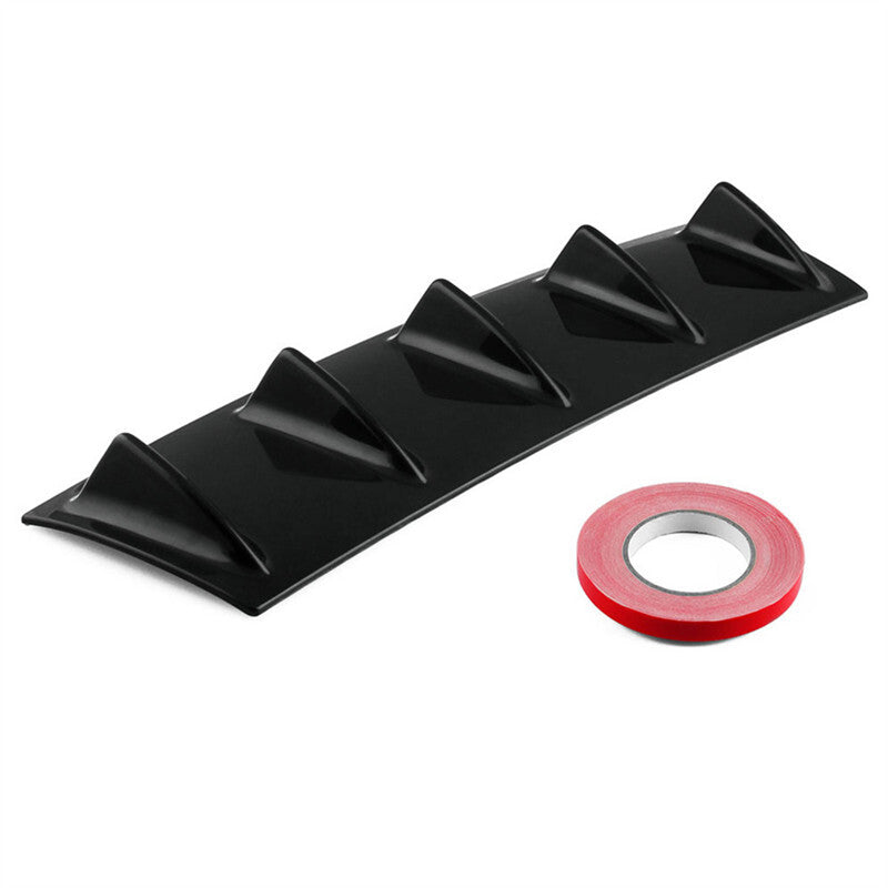 1Pcs Car Rear Body Bumper Lip Diffuser Shark Fin Spoiler Gloss Black 5 Shark Fin