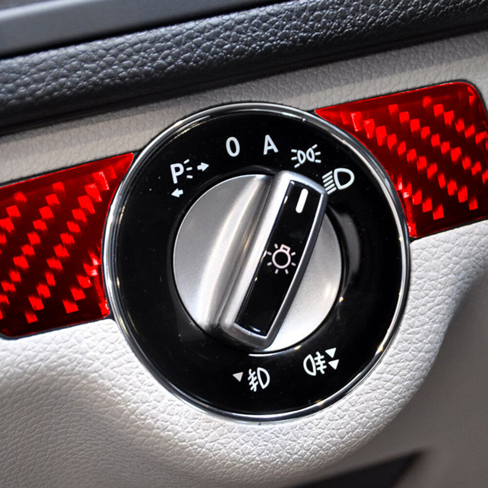 Red Headlight Switch Decor Trim Cover for Mercedes Benz CLA 2014-2018 GLA 15-18