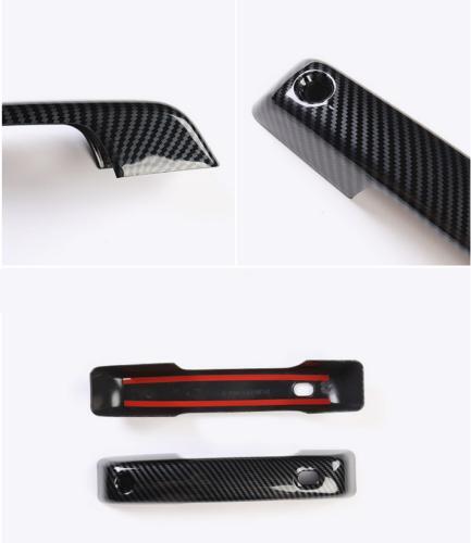 Carbon fiber style side door handle cover trim for Ford F-150 (2021-2022)