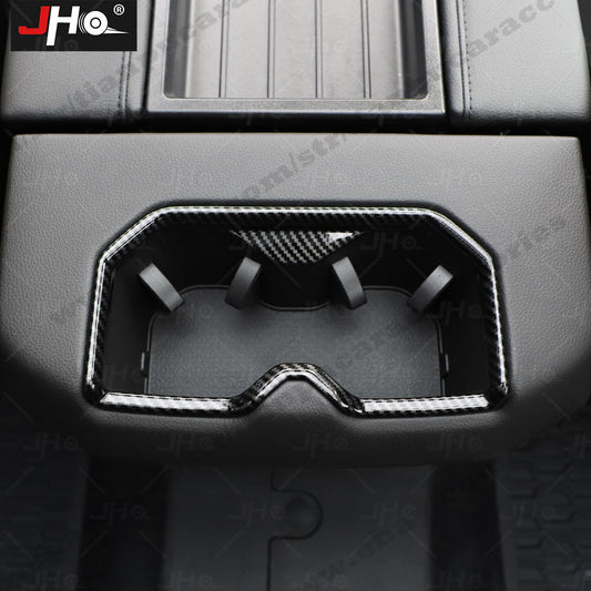 ABS Carbon Fiber Rear for Seat Water Cup Panel Cover Trim for Toyota Tundra 2022
