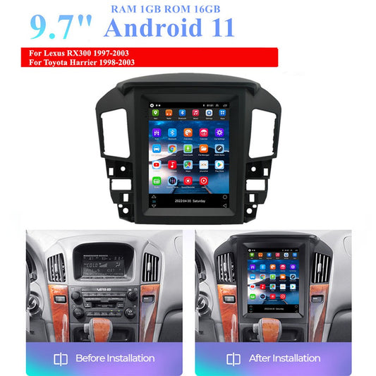 9.7 Android 11 Stereo Radio GPS Player For 1997-2003 for Lexus RX300 for Toyota Harrier