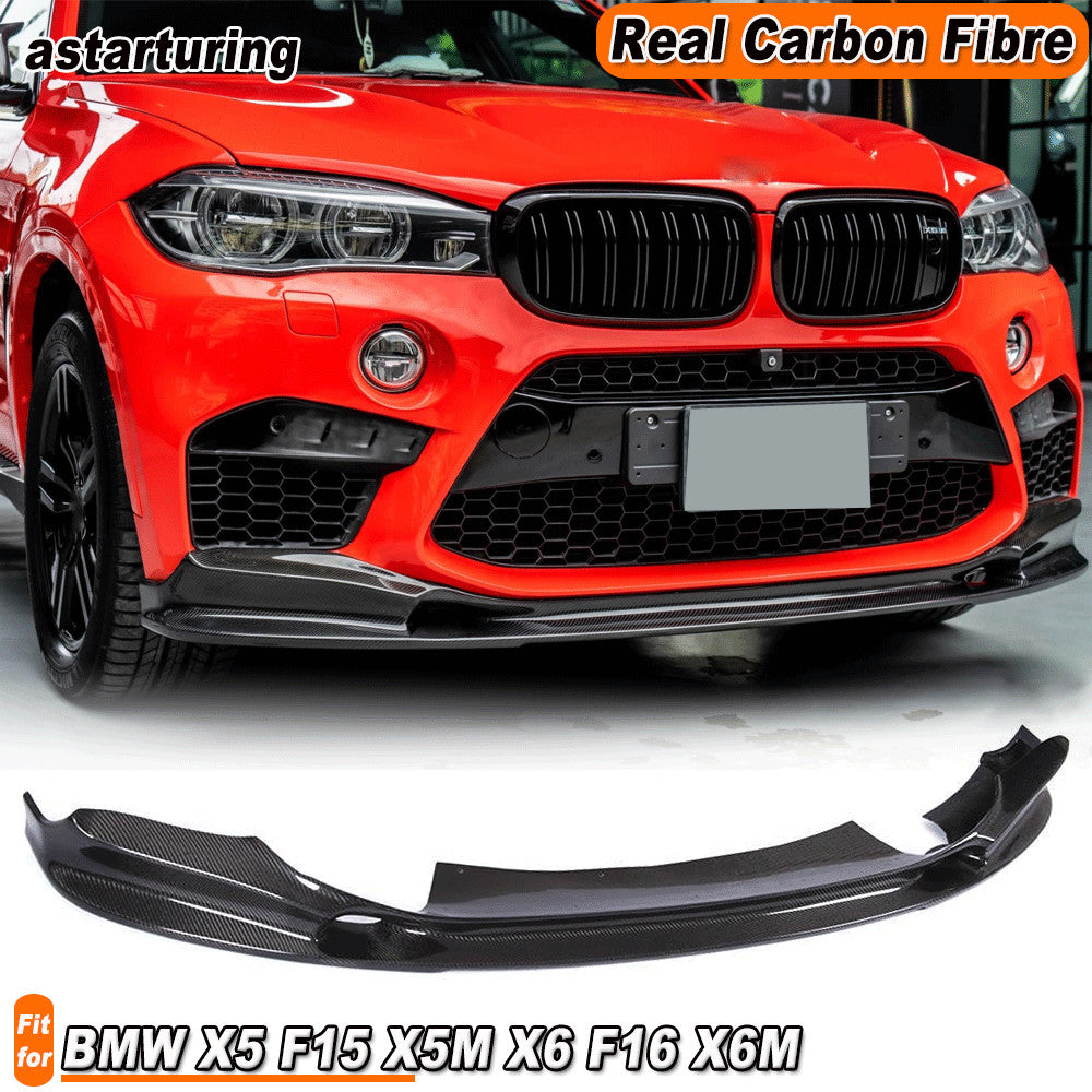 Fit for BMW X6M F86 X5M F85 14-18 Carbon Fiber Front Bumper Lip Spoiler Splitter