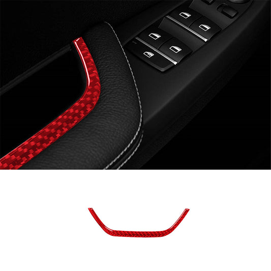 Red Carbon Fiber Driver Door Storage Frame Trim for BMW X3 F25 X4 F26 2011-2017