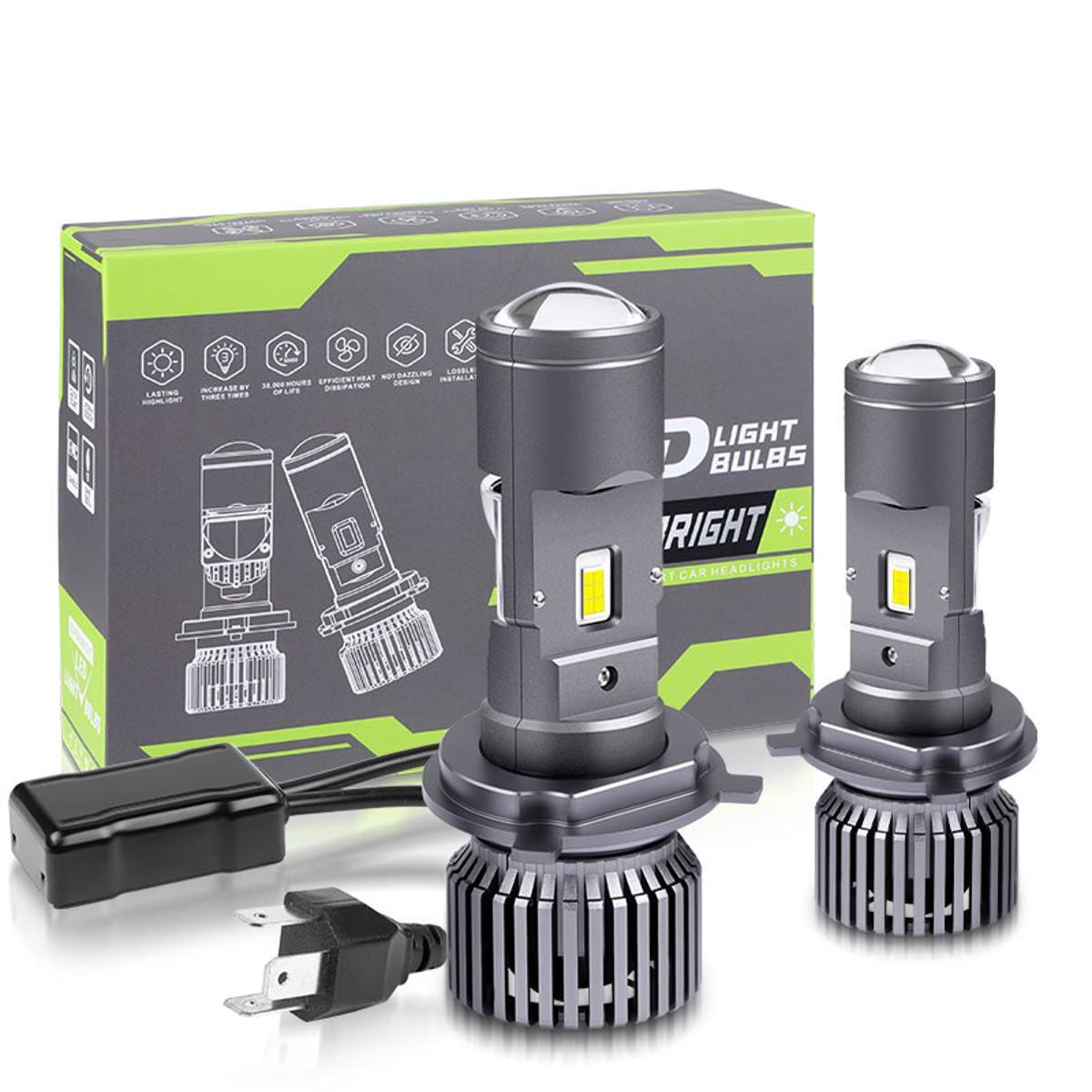 100W H4 for Mini Bi-LED Projector Lens 50000LM Hi/Lo Headlight Kit Retrofit 9003 LHD