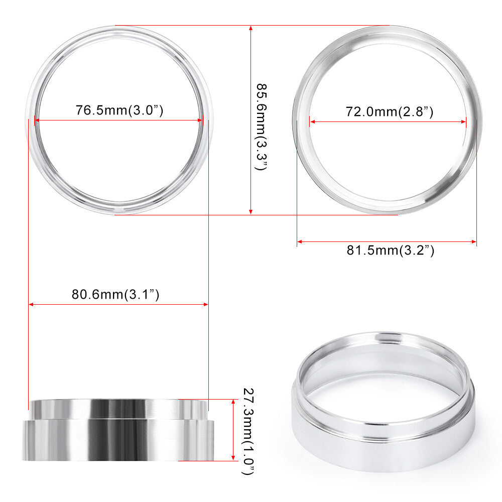 3inch 76mm Aluminum HD Clamp Intake V-band Clamp Intercooler Downpipes Black 3''
