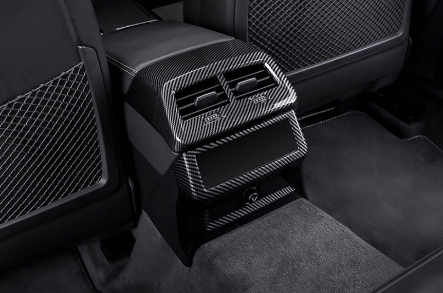 Fit for Audi A6 A7 2019-24 Carbon Fiber Rear Air Outlet Vent Panel Cover Trim 2P