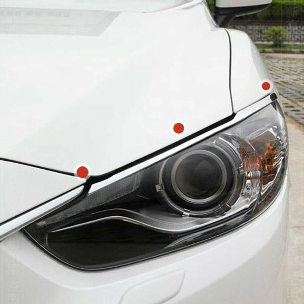 for Mazda 6 Atenza 2013-2015 Chrome Front Headlight Lamp Eyelids Moulding Cover