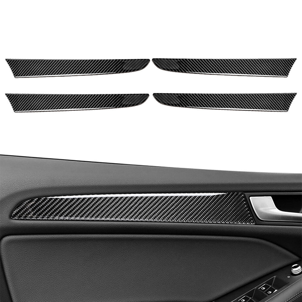 4 Pcs Interior Door Handle Cover Trim Fit for Audi Q5 2010-2018 2015 Carbon Fiber