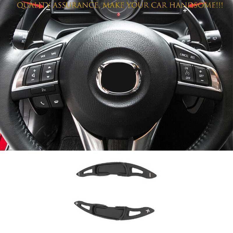 for Mazda CX-5 17-2024 Black Alloy Inner Steering Wheel Shifter Paddle Extension