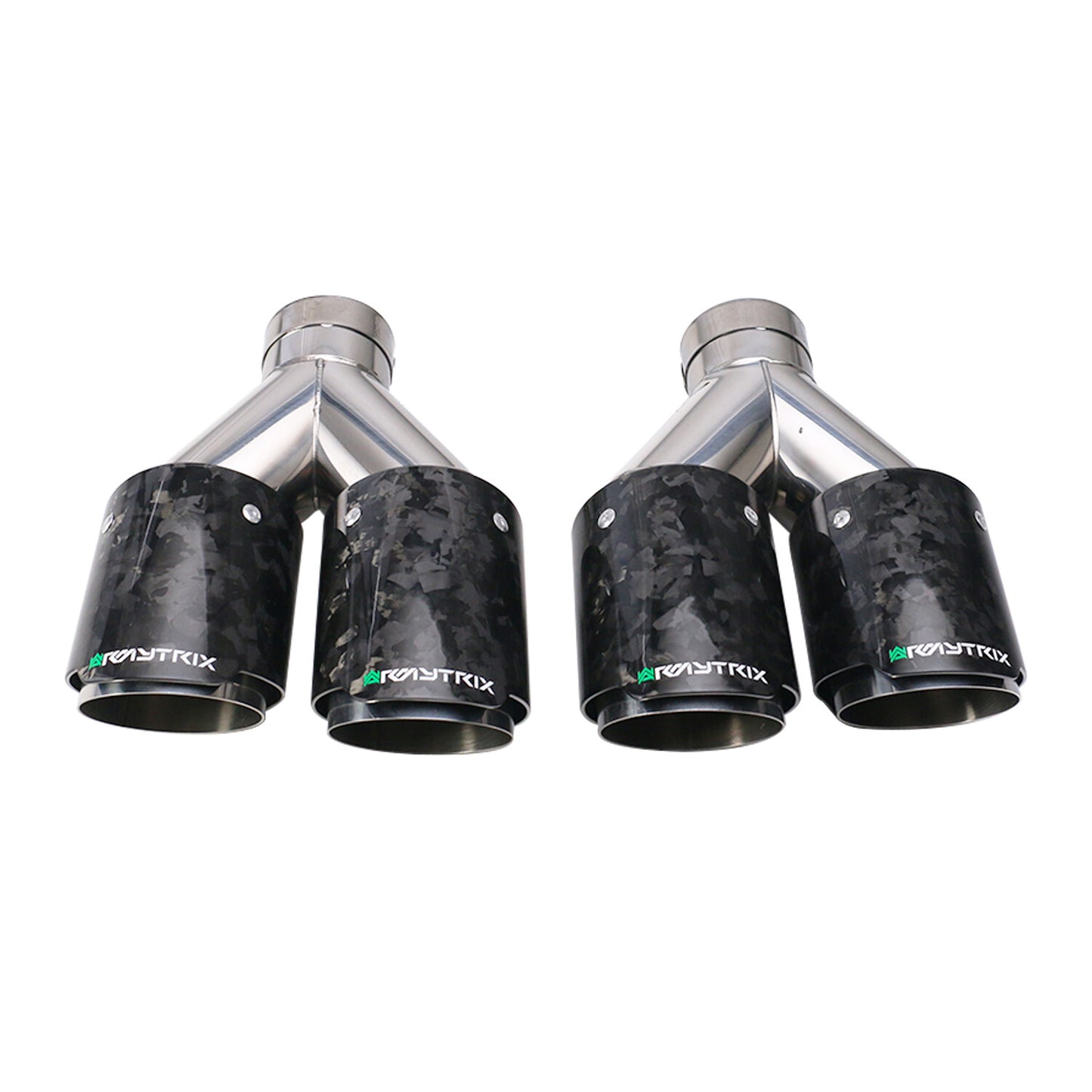 2PCS ID:2.5 63mm OD:3.5 89mm Pair Exhaust Tip Dual Pipe Glossy Black Y-Type T