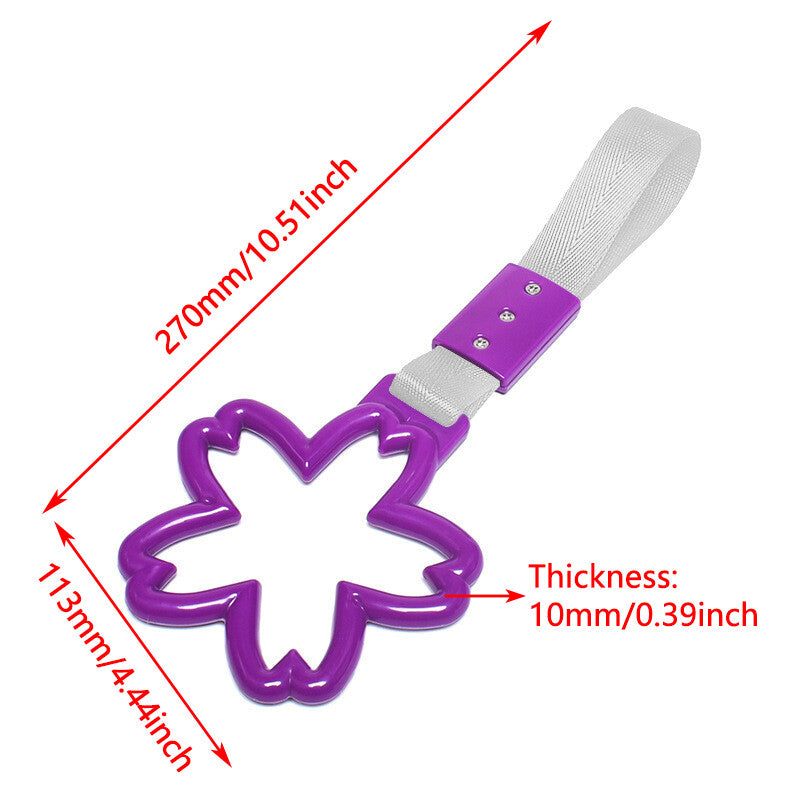 Purple Car Warning Handle Strap Subway Bus Cherry Blossom Tsurikawa Ring JDM