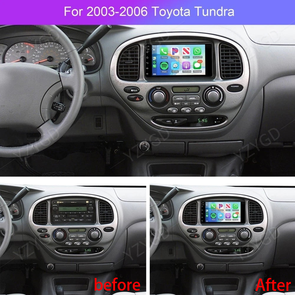 7inch Carplay Car Stereo Radio for Toyota Tundra 2003-2006 Android 14 GPS Screen