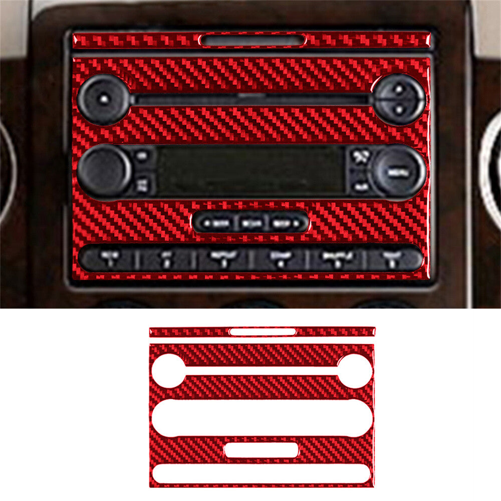 Red Carbon Fiber Central Control CD Switch Panel Trim for Ford F150 FX4 2004-08A