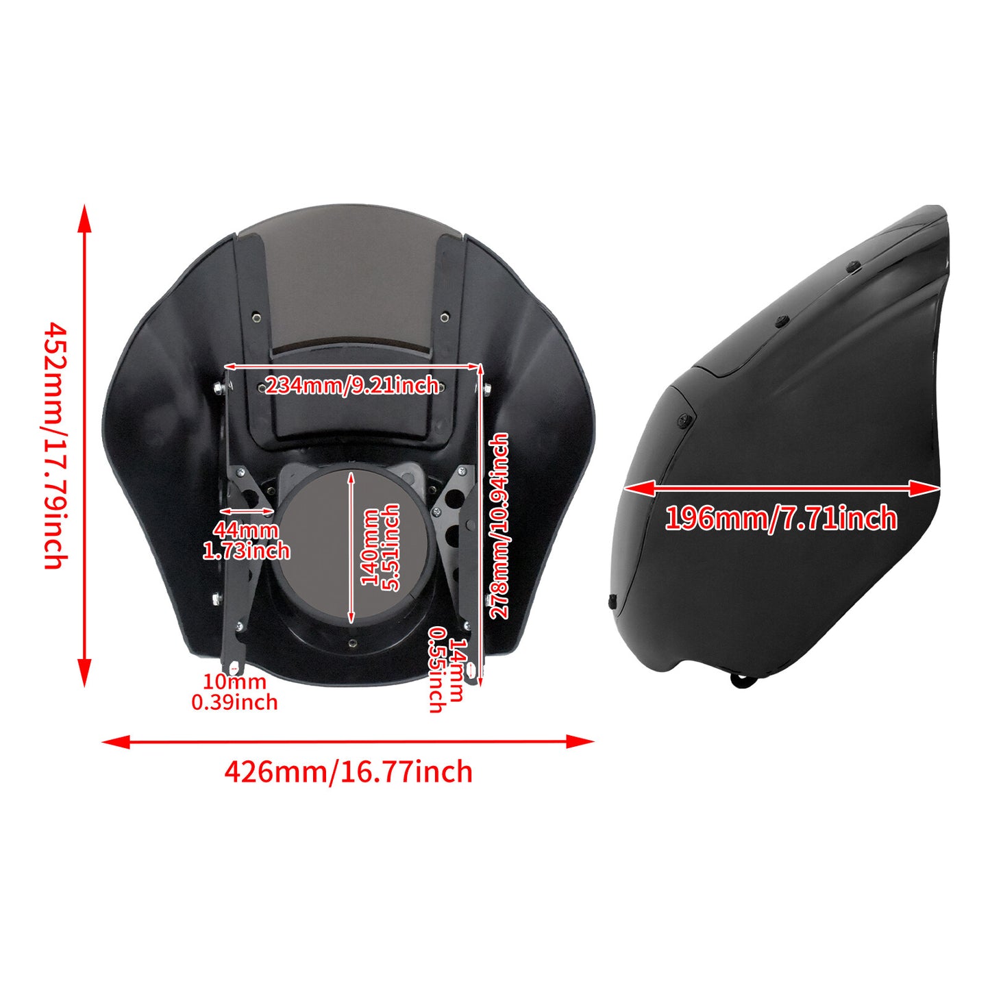 Smoked Quarter Headlight Fairing Windshield for Harley Sportster 883 1200 88-22