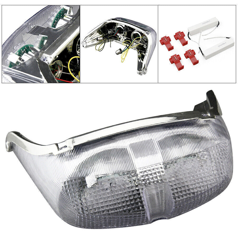 Clear LED Stop Tail Light Brake Turn Signals for YAMAHA 1998 1999 2000 YZF R6