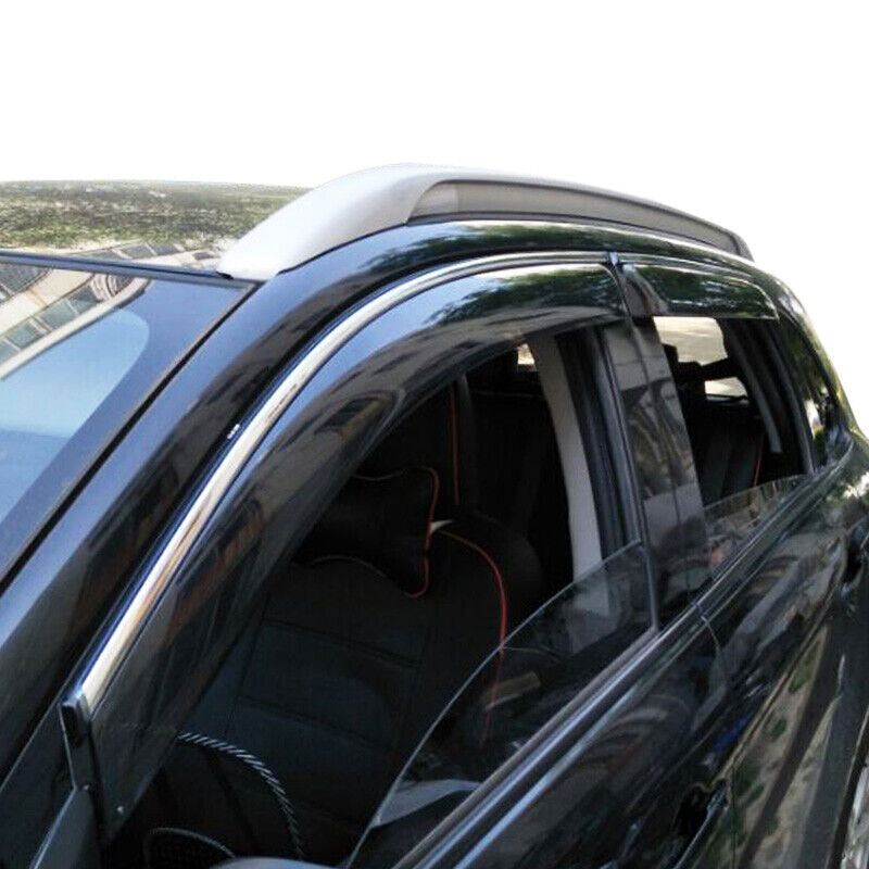 for Mitsubishi ASX 2011-2019 Window Visor Sun Rain Guard Deflector W/Chrome 4Pcs