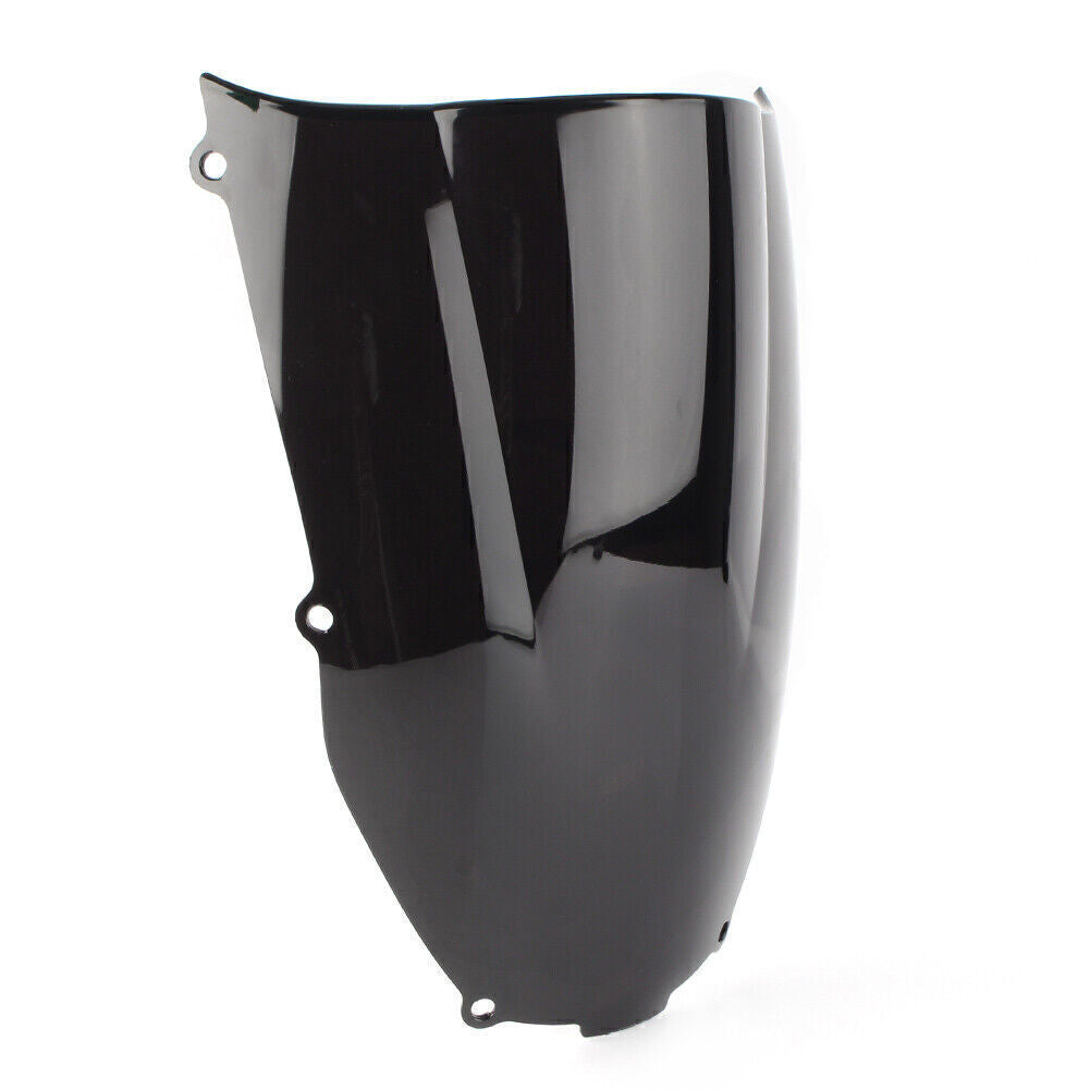 ABS Windshield Windscreen Double Bubble for Kawasaki ZX6R 2000-2002 Black