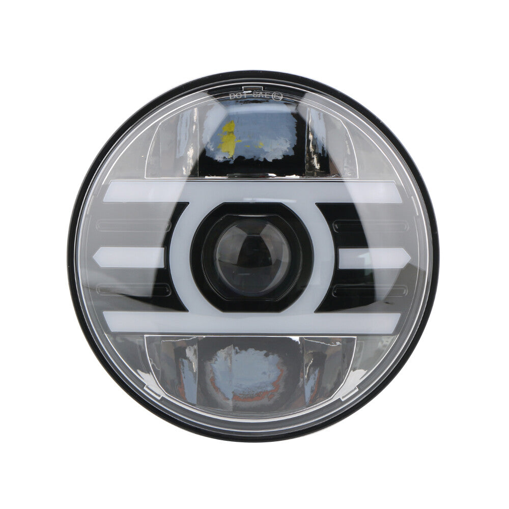 7-inch LED headlight DRL height adjustment for motorcycles suitable for Harley-Davidson , for Honda , and for Yamaha .