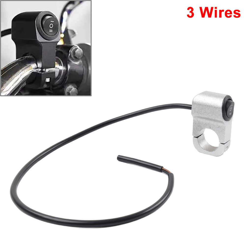 Handlebar 7/8 On Off Switch ATV Headlight Fog Spot Light Silver Motorcycle
