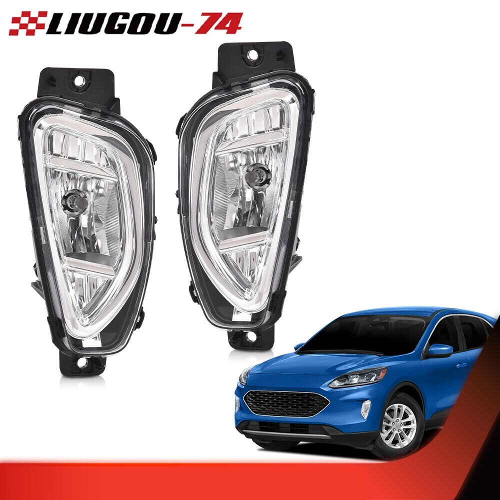 A pair of halogen fog lights for the front bumper, suitable for 2020, 2021, and 2022 for Ford Escape.