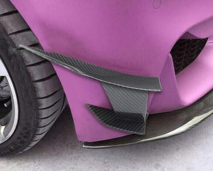 ABS Carbon Fiber Front Bumper Lip Spoiler Fins Canards for BMW M3 M4 2015-2020