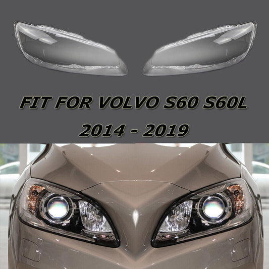 Front Clear Headlight Lens Headlamp Shell Cover Fit for Volvo S60 S60L 2014-2019