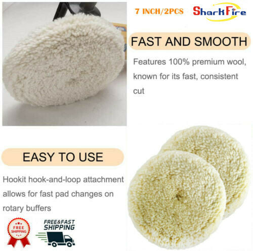 7-inch 100% wool hook-and-loop grip with cushioning pad for compound cutting and polishing