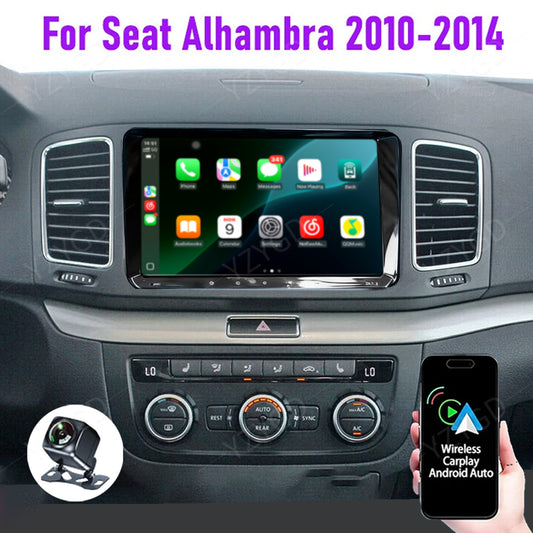 for SEAT Alhambra 2010-2014 GPS Android Auto Carplay Car Radio Stereo Screen BT