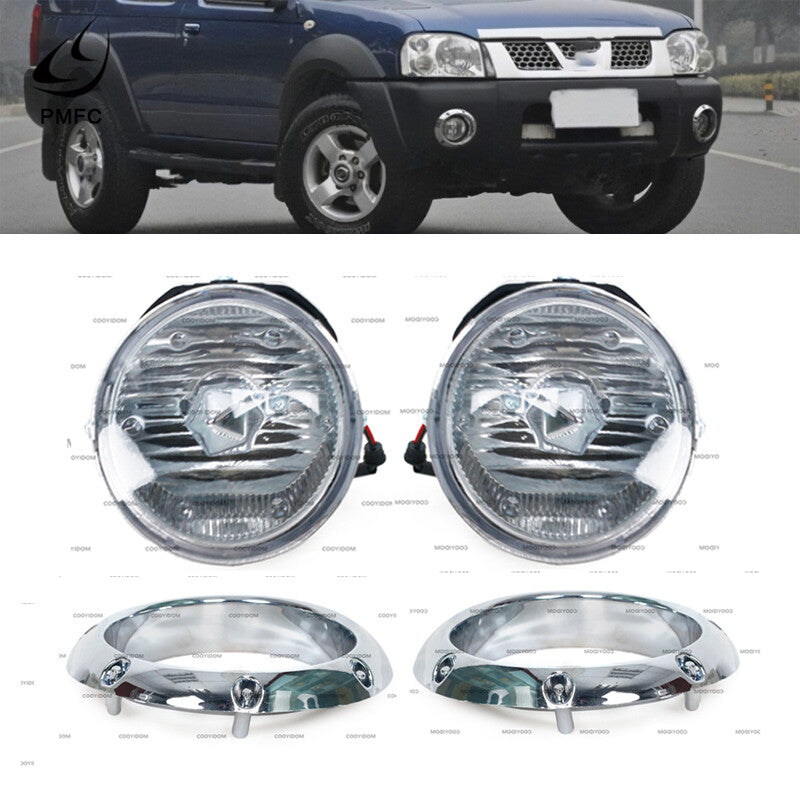 Chrome front bumper fog light frame cover for Nissan Paladin D22 2004-2015