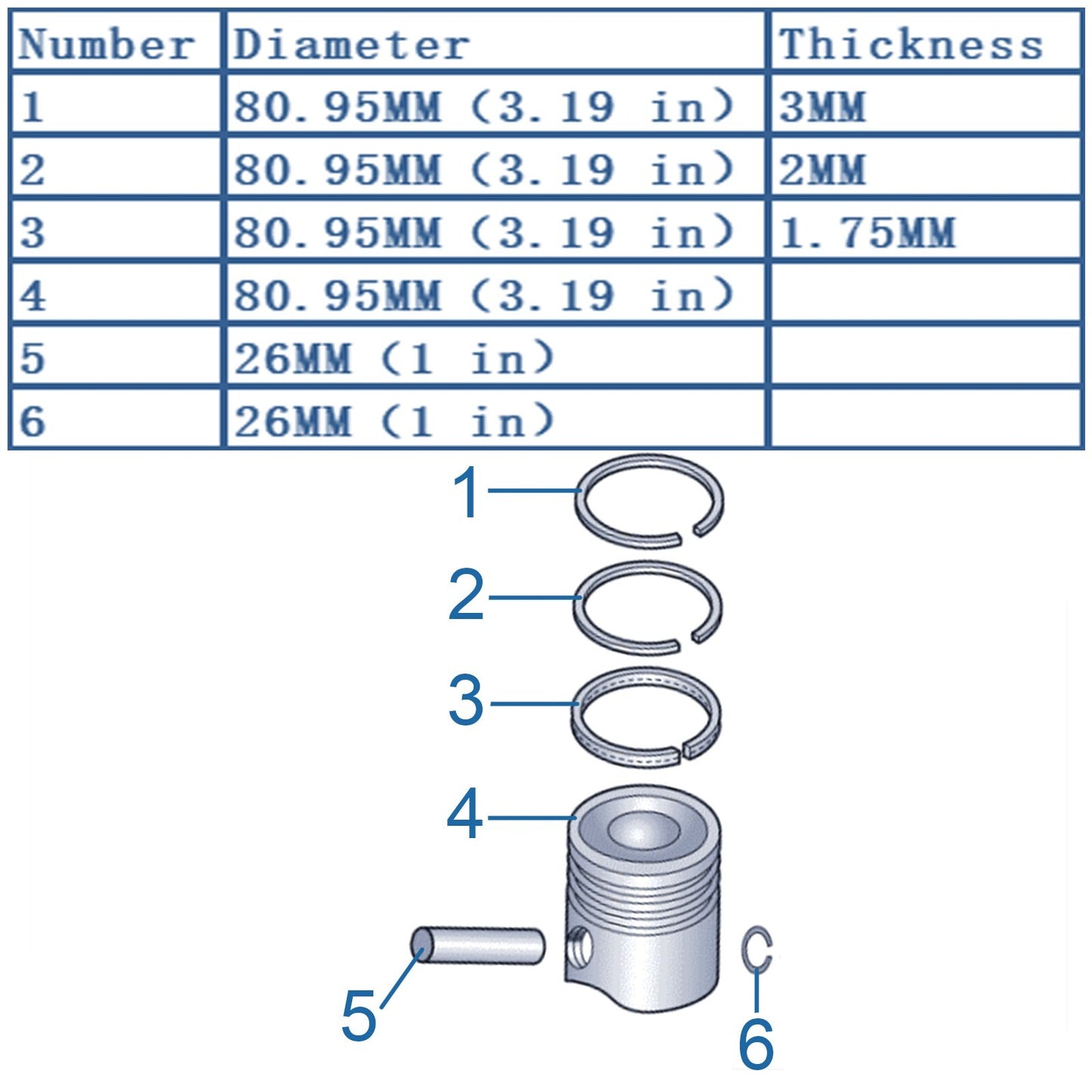 4x Pistons  Rings Set 81.01mm Replacement for Audi A4 A5 A6 for VW for Jetta 2.0T