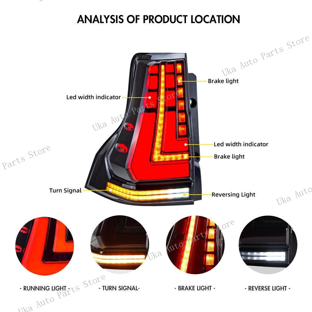 1 Pair Tail Light Rear Lamp for Toyota for Land Cruiser Prado/ for Lexus GX460 2010-2021