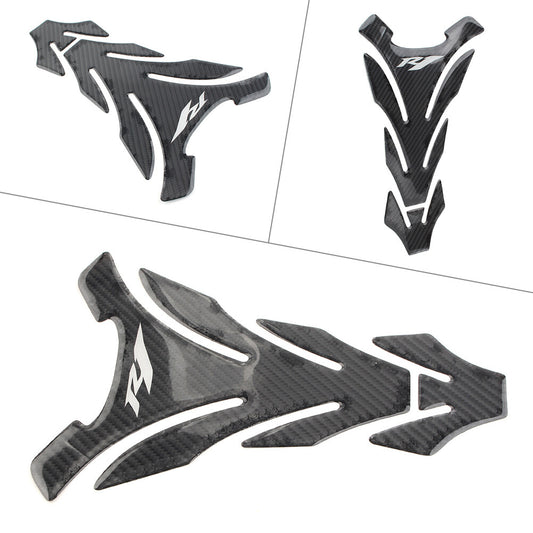 1Pc Carbon Fiber Gas Fuel Tank 3D Decal Protector Pad Sticker Fit for Yamaha YZF-R1