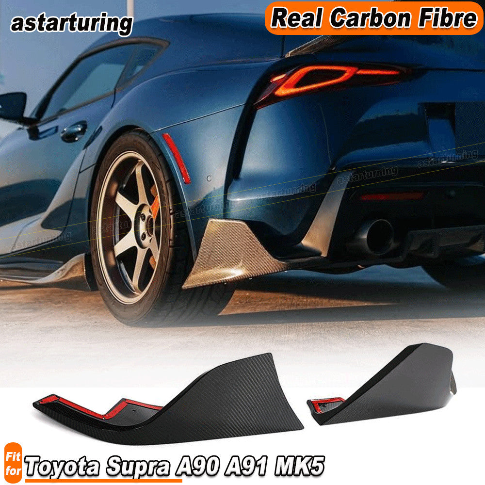 for Toyota Supra A90 A91 MK5 2019-23 REAL Carbon Rear Bumper Splitter Lip Aprons